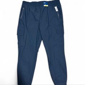 Navy Cargo Jogger Pants - Comfortable Stretch Fit